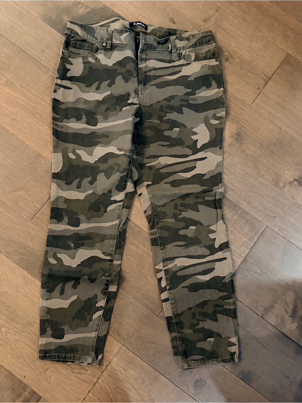 d. jeans Camo Skinny Jeans - Olive and Dark Green